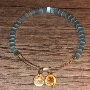 Alex and Ani Light Blue Square Beaded Bracelet